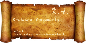 Krakauer Annamária névjegykártya